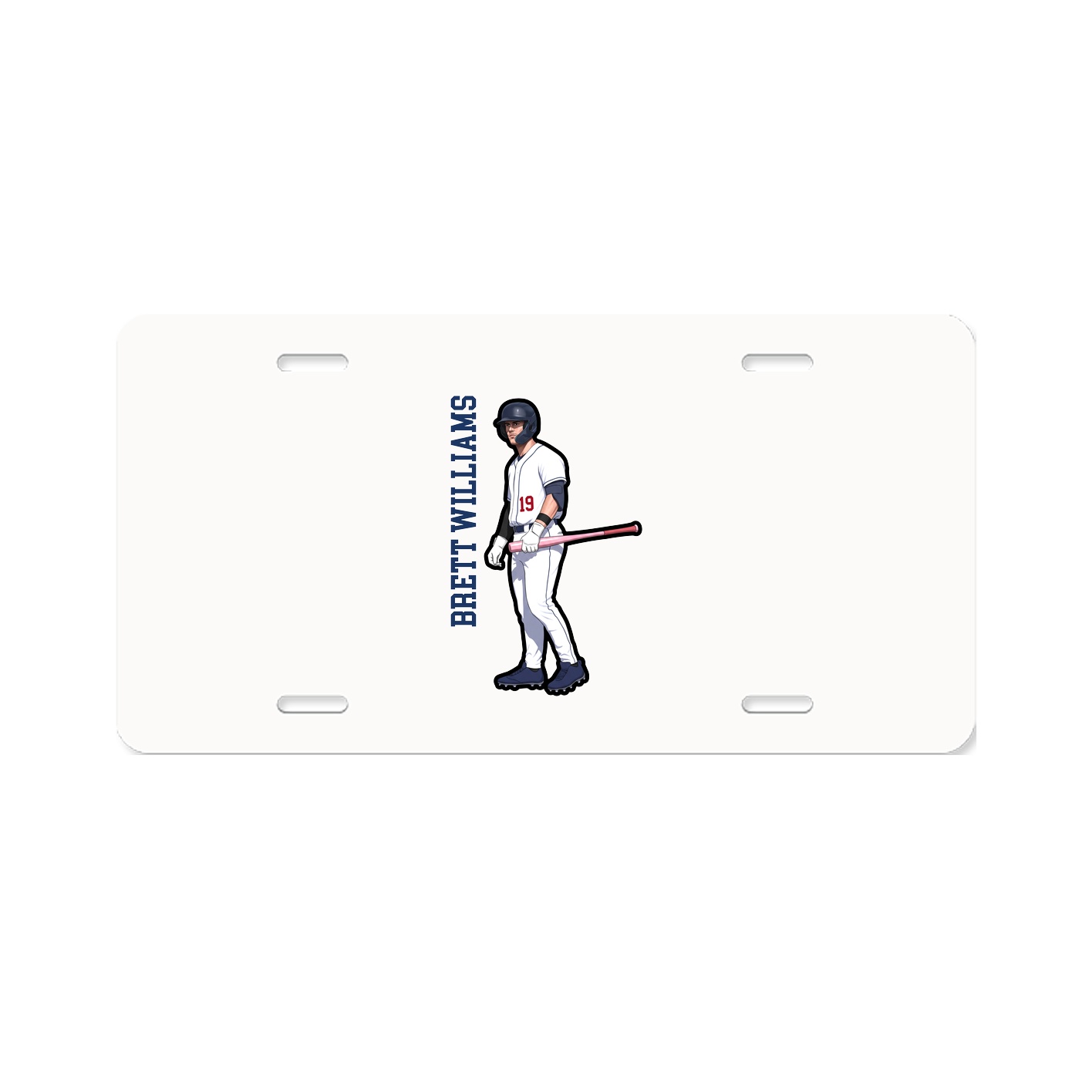 License Plate — Name Vertical in Classic
