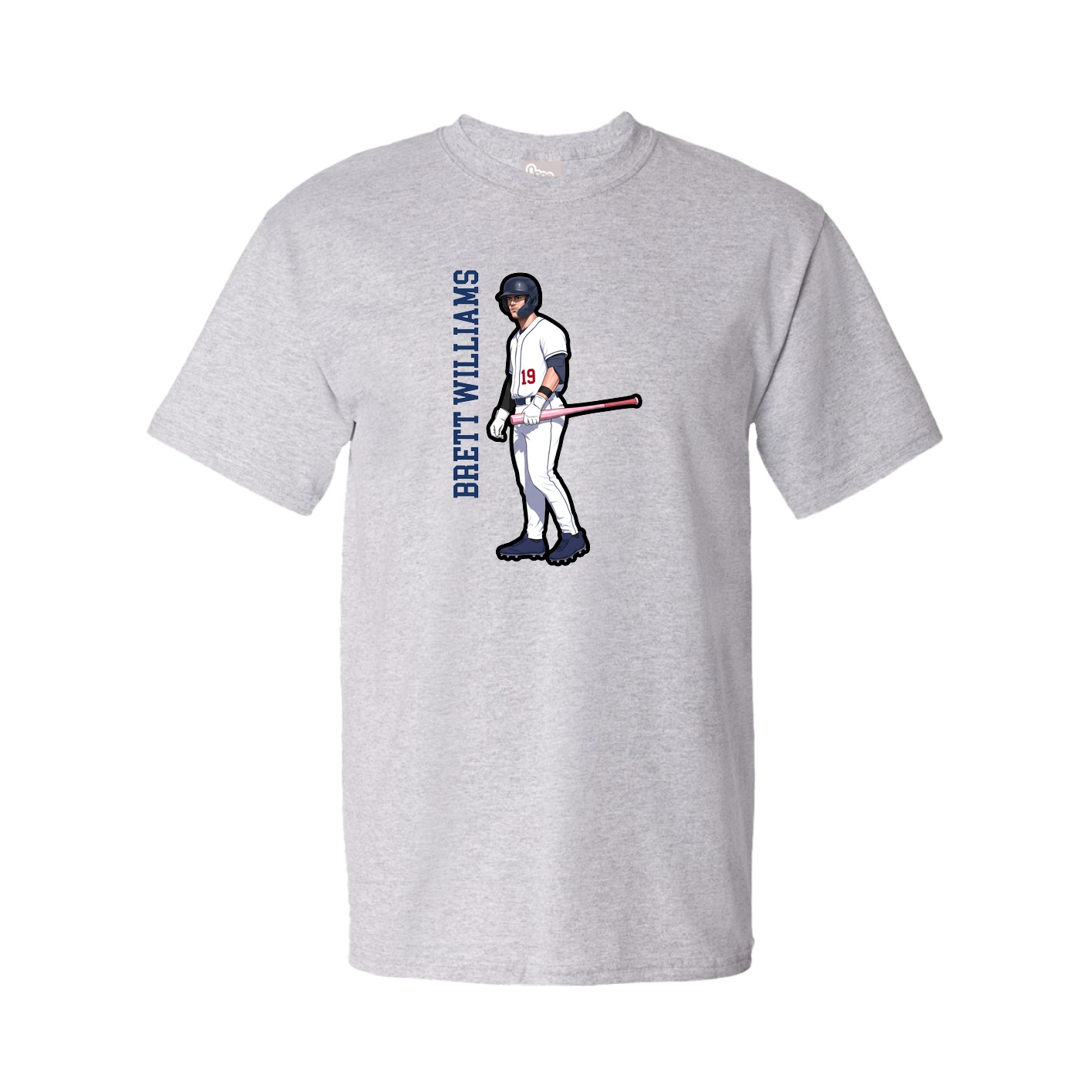 Tee — Name Vertical in Grey