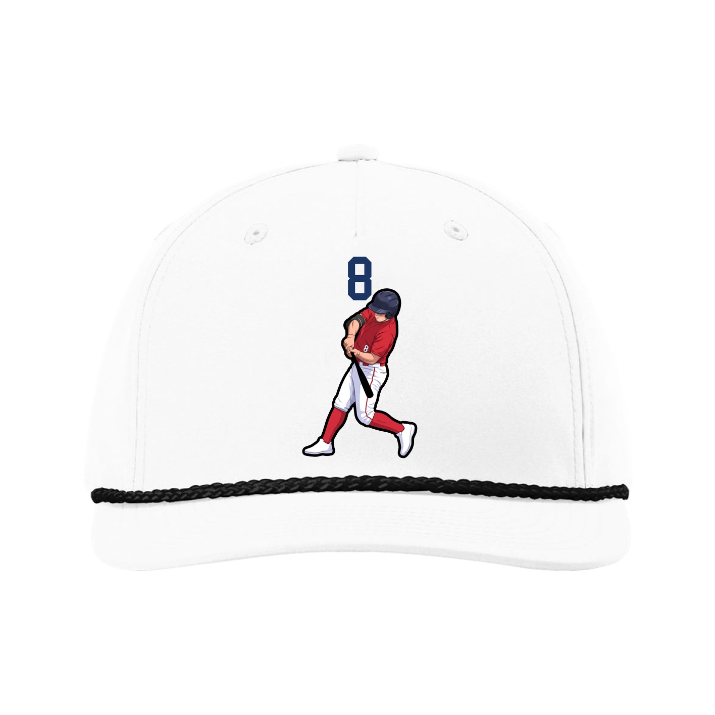 Five-Panel Classic Rope Cap — Number Top in White