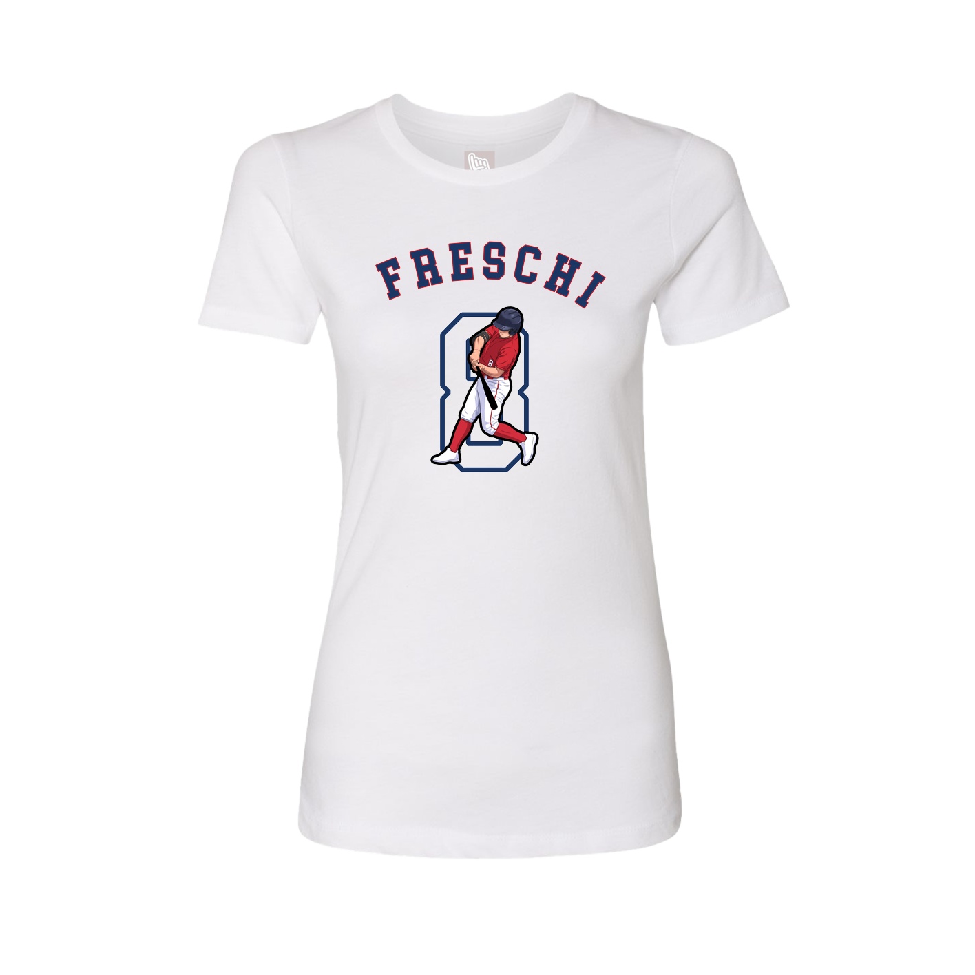Fitted Women's Tee — Shirsey Arch in White