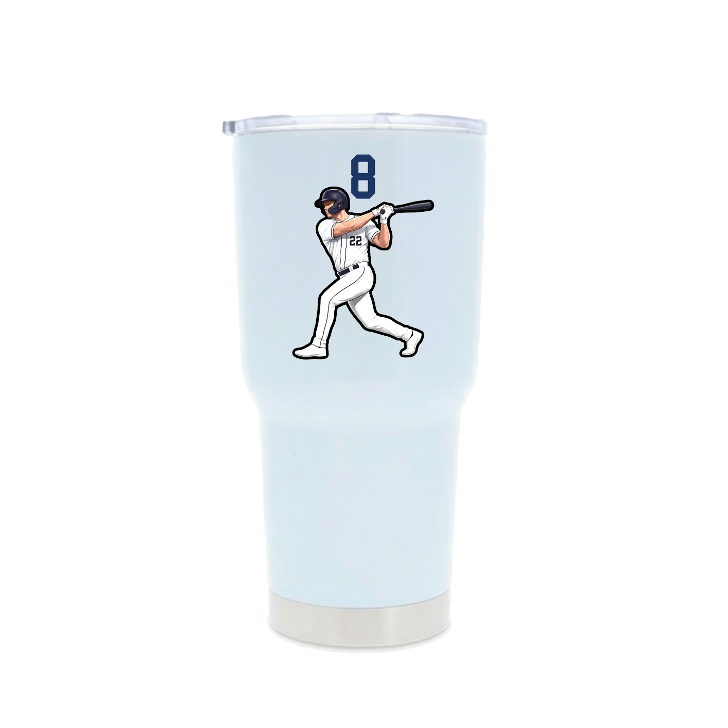 30oz Stainless Steel Tumbler — Number Top in White