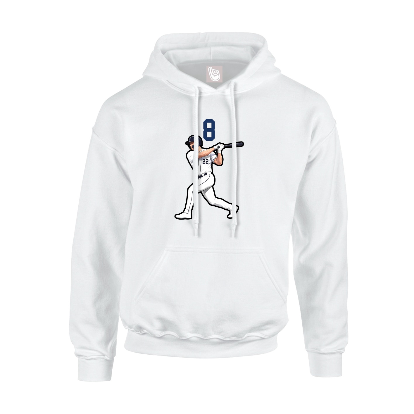 Youth Hoodie — Number Top in White