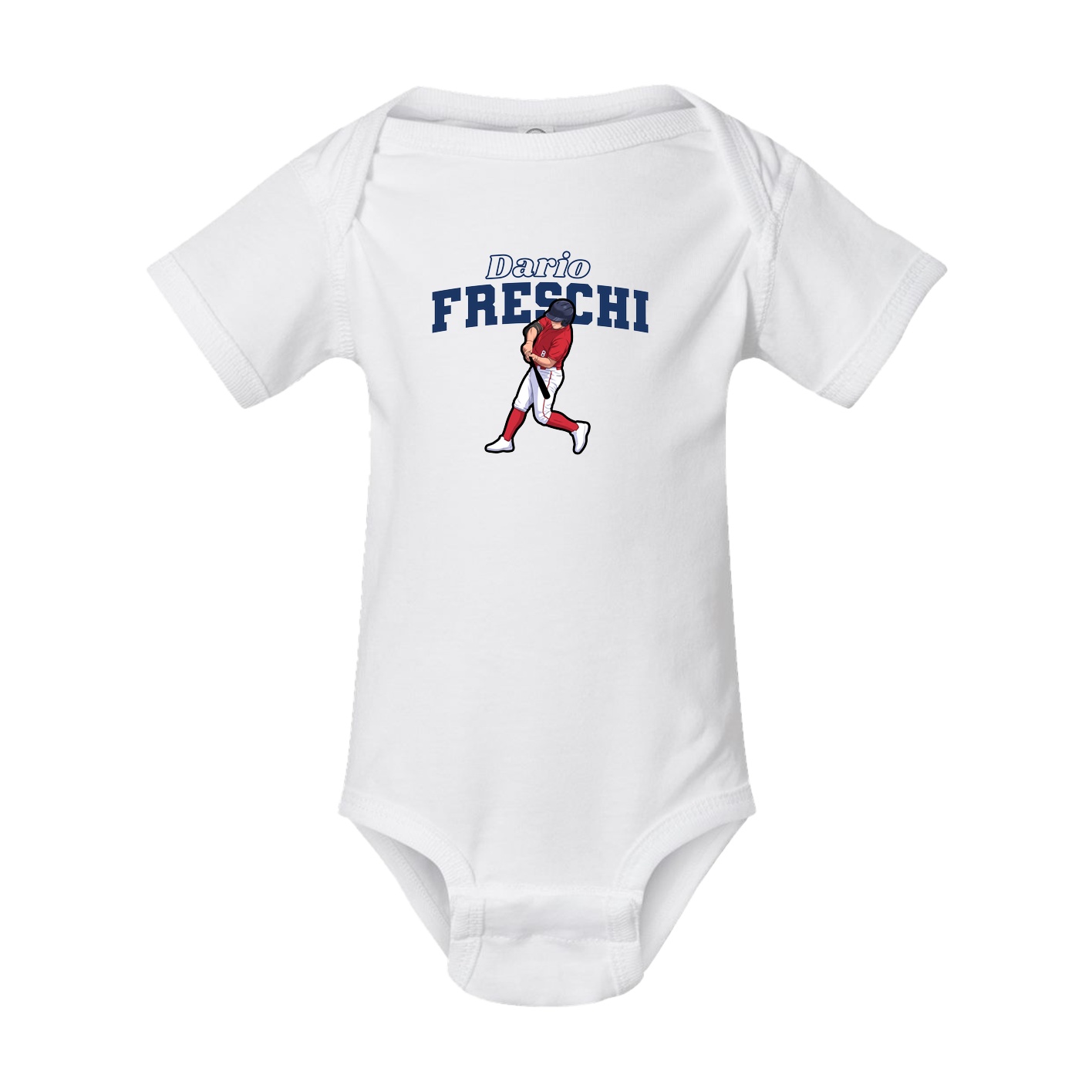 Baby Onesie — Name Arch in White