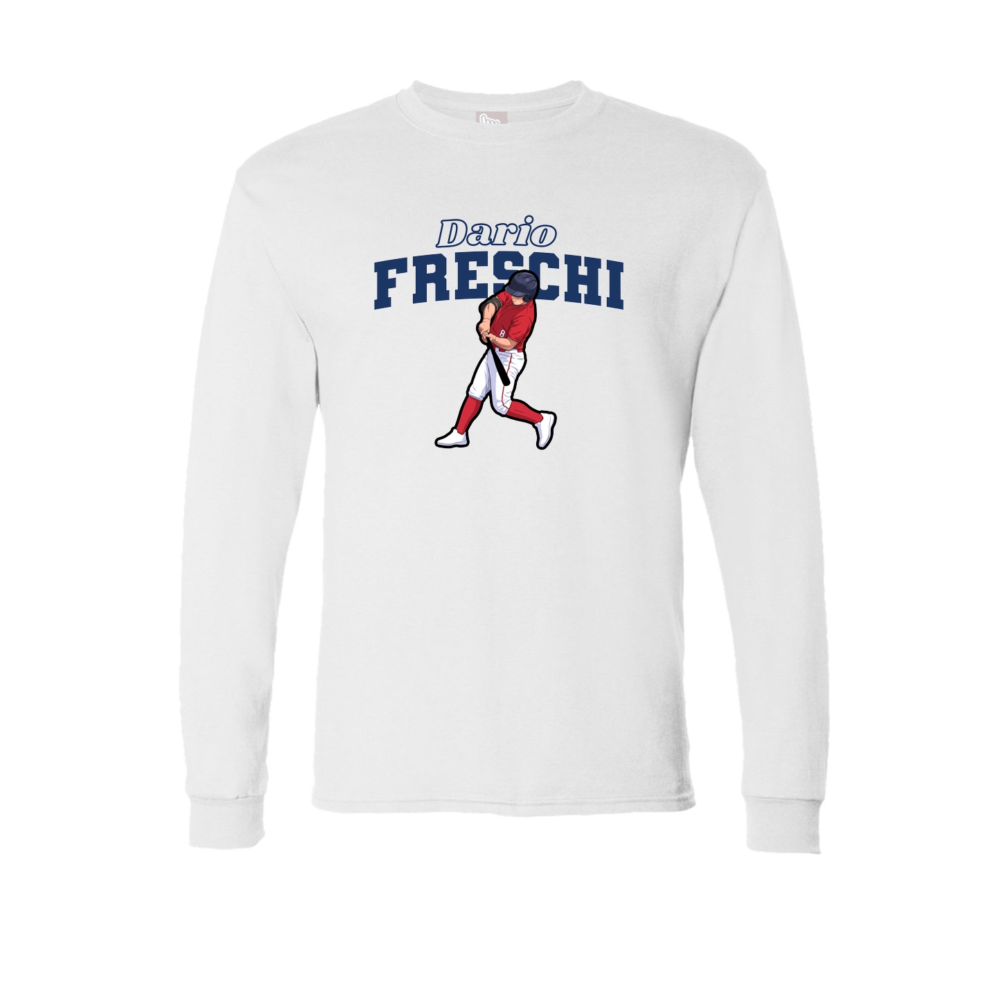 Long Sleeve Tee — Name Arch in White