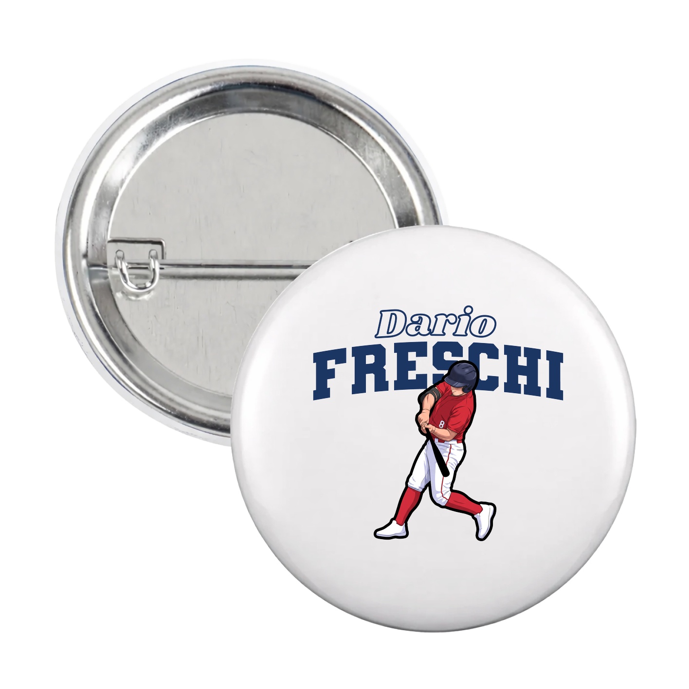 Game Day Button — Name Arch in White