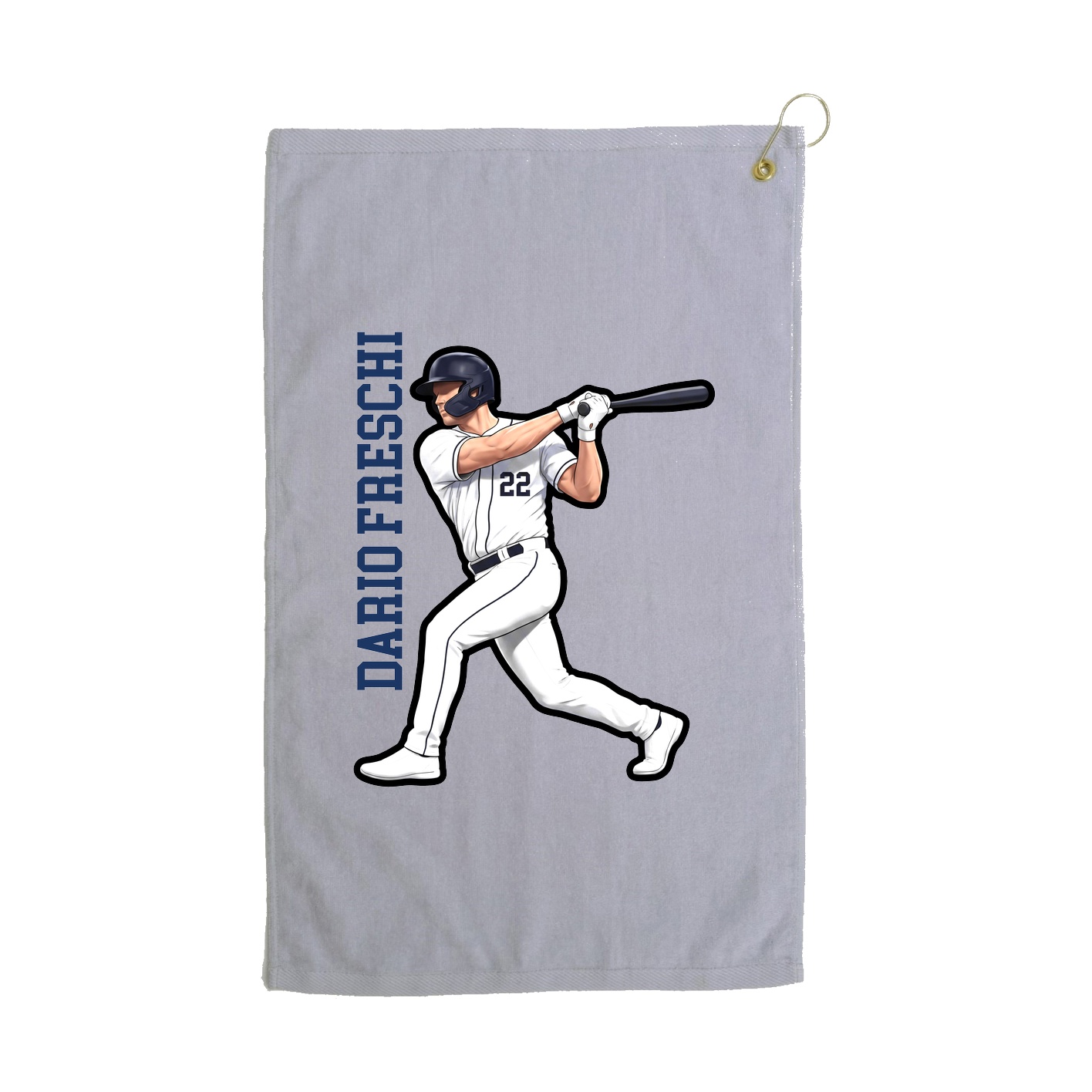Golf Towel — Name Vertical in Grey