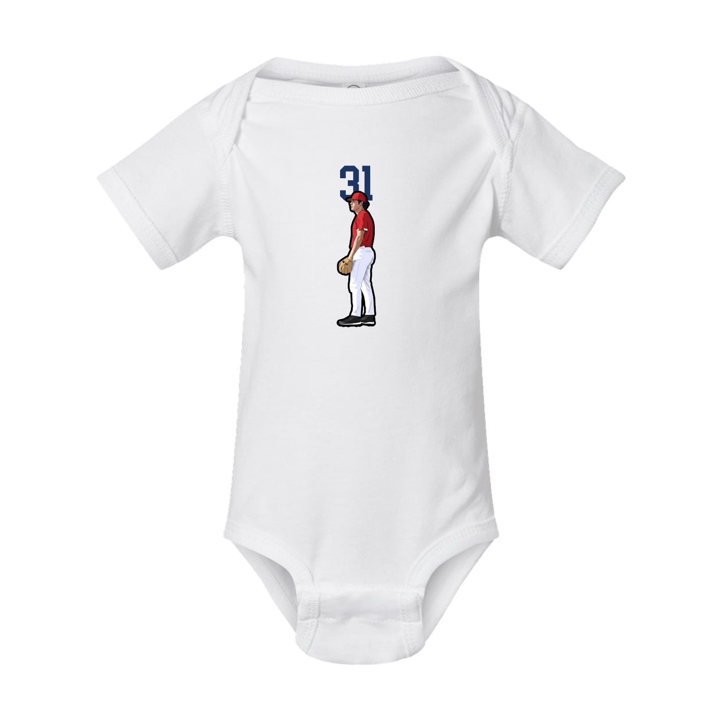 Baby Onesie — Number Top in White