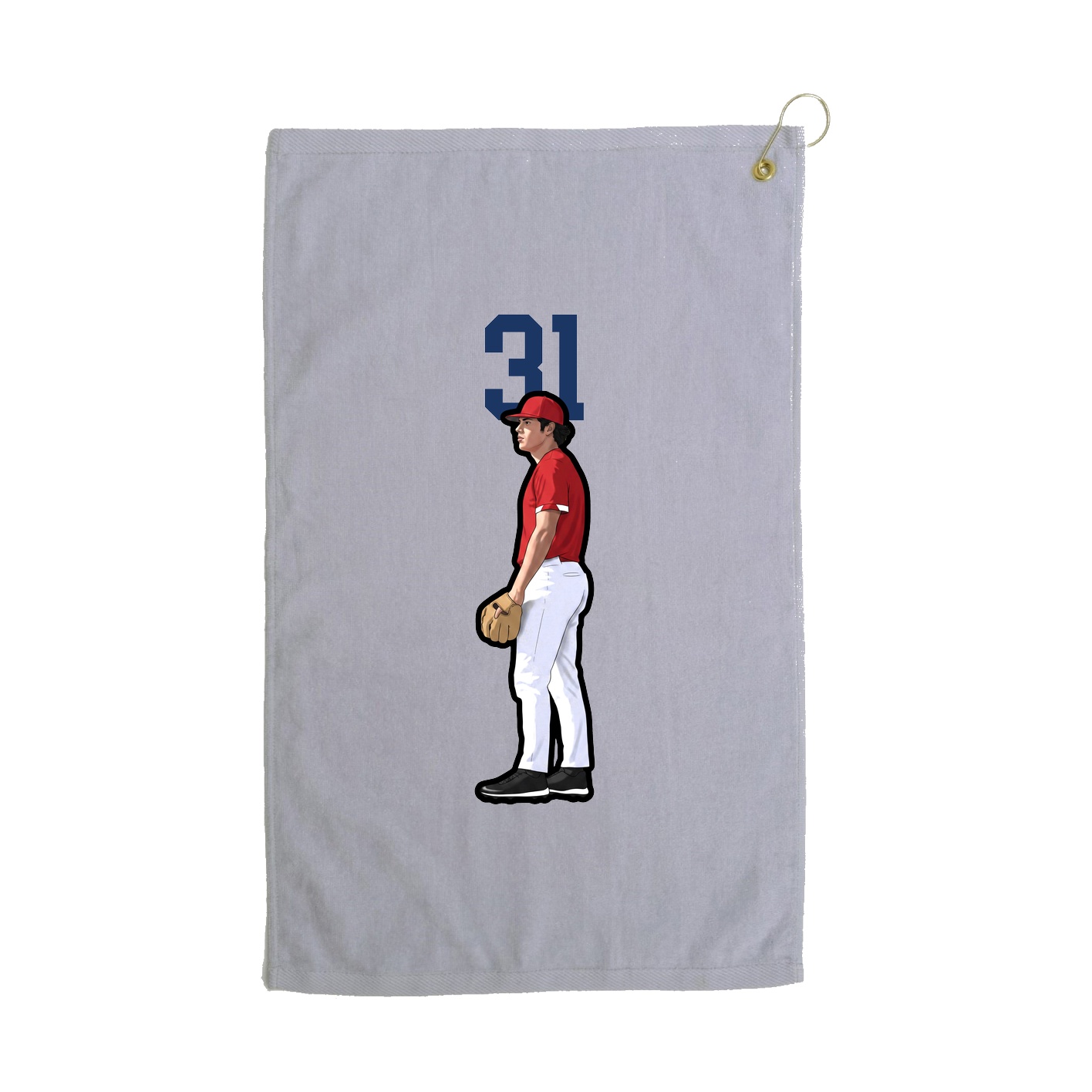 Golf Towel — Number Top in Grey