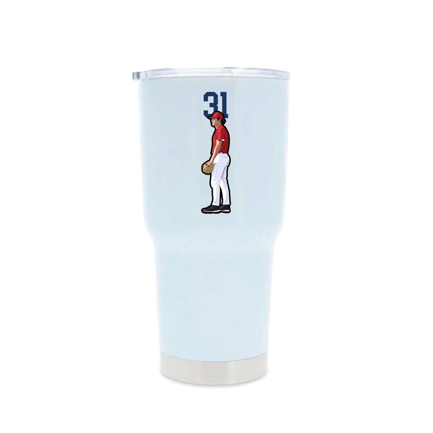 30oz Stainless Steel Tumbler — Number Top in White
