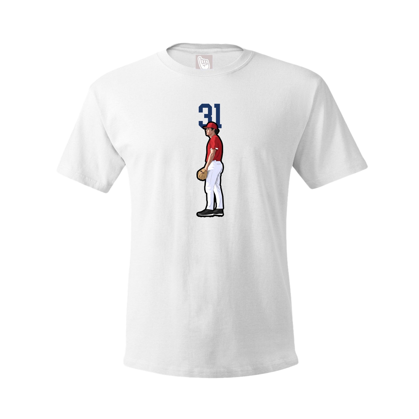 Youth Tee — Number Top in White