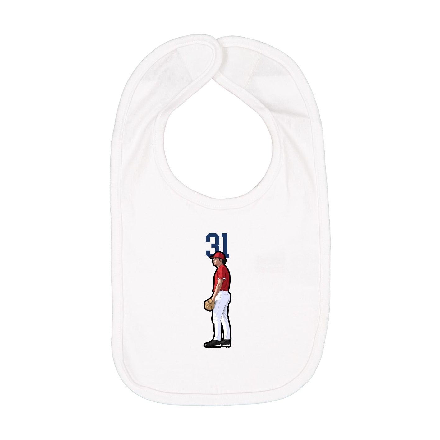Infant Bib — Number Top in White