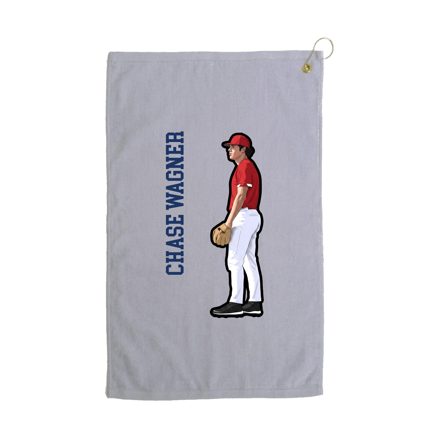 Golf Towel — Name Vertical in Grey