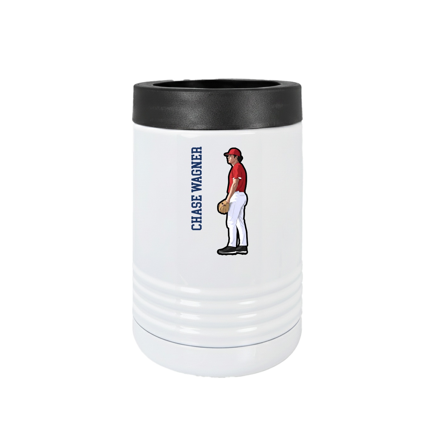Beverage Holder — Name Vertical in White