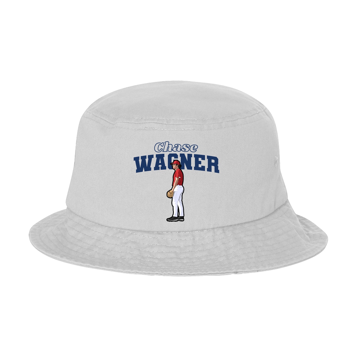 Bucket Cap — Name Arch in White