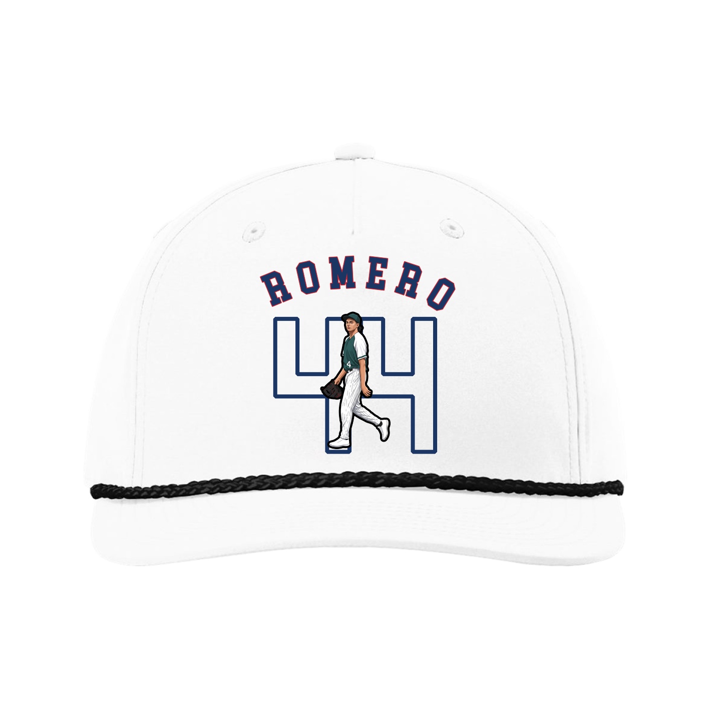 Five-Panel Classic Rope Cap — Shirsey Arch in White