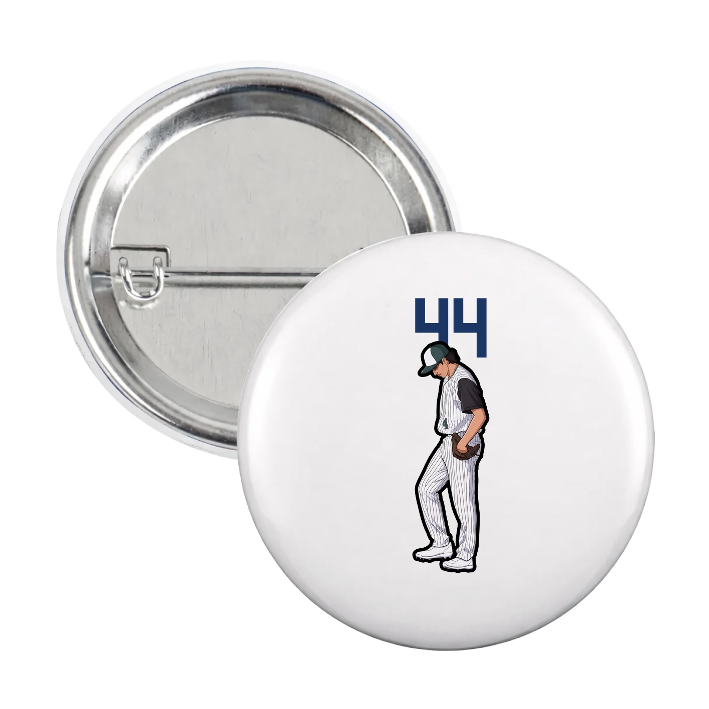 Game Day Button — Number Top in White