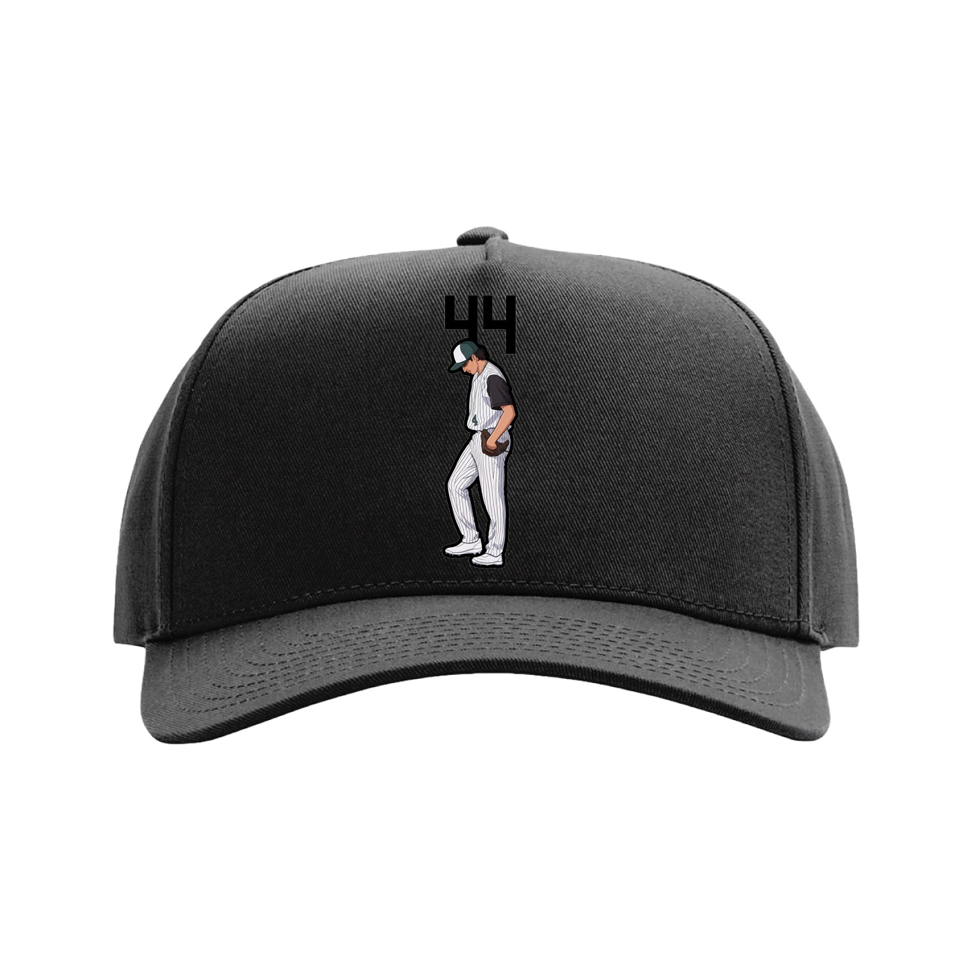 Full Fabric Five-Panel Champ Cap — Number Top in Black