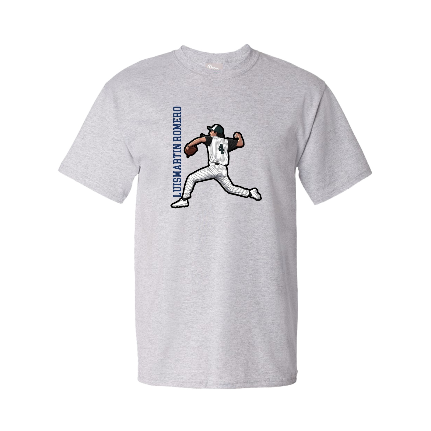 Tee — Name Vertical in Grey