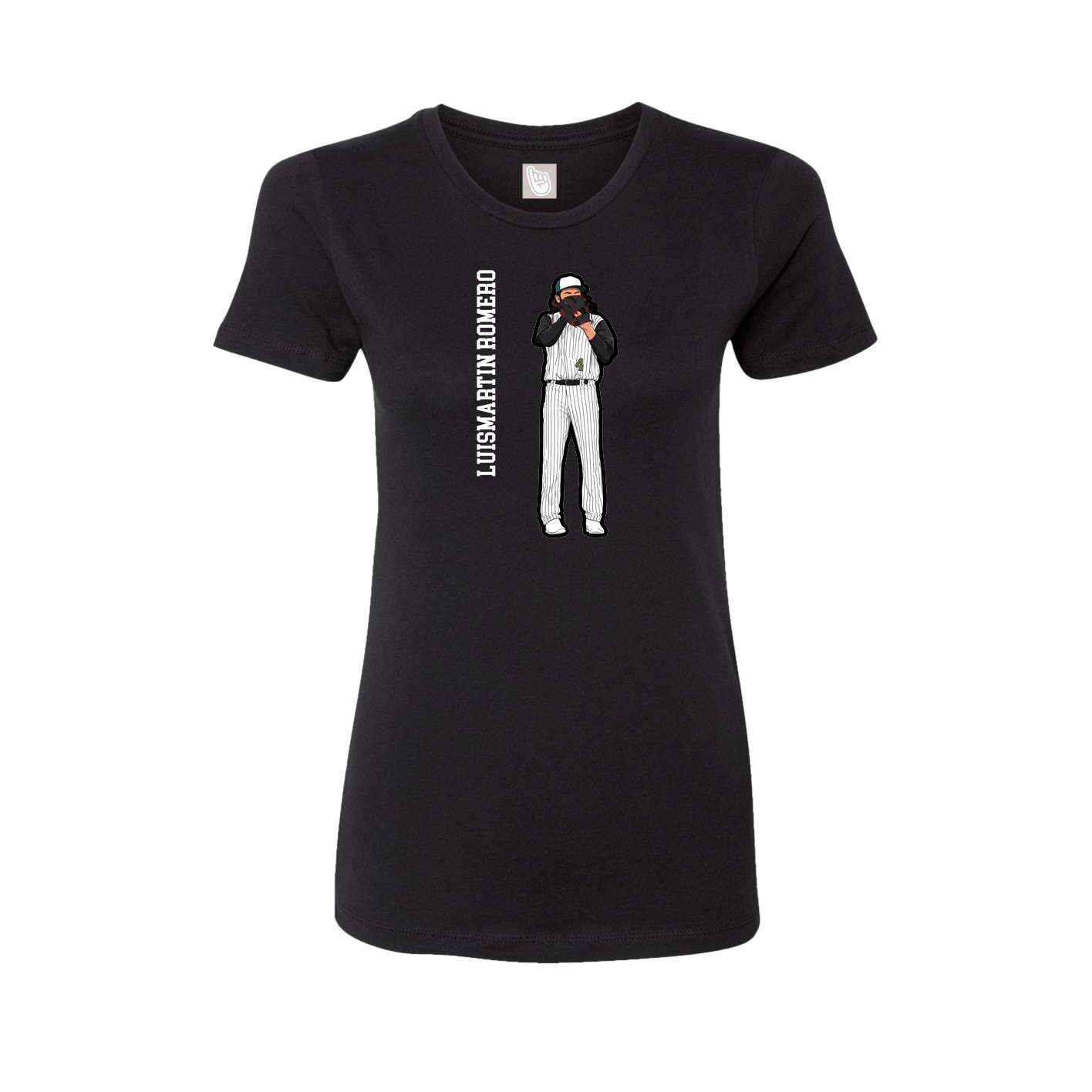 Fitted Women's Tee — Name Vertical in Black