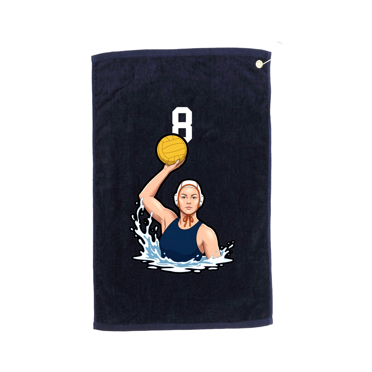 Golf Towel — Number Top in Navy