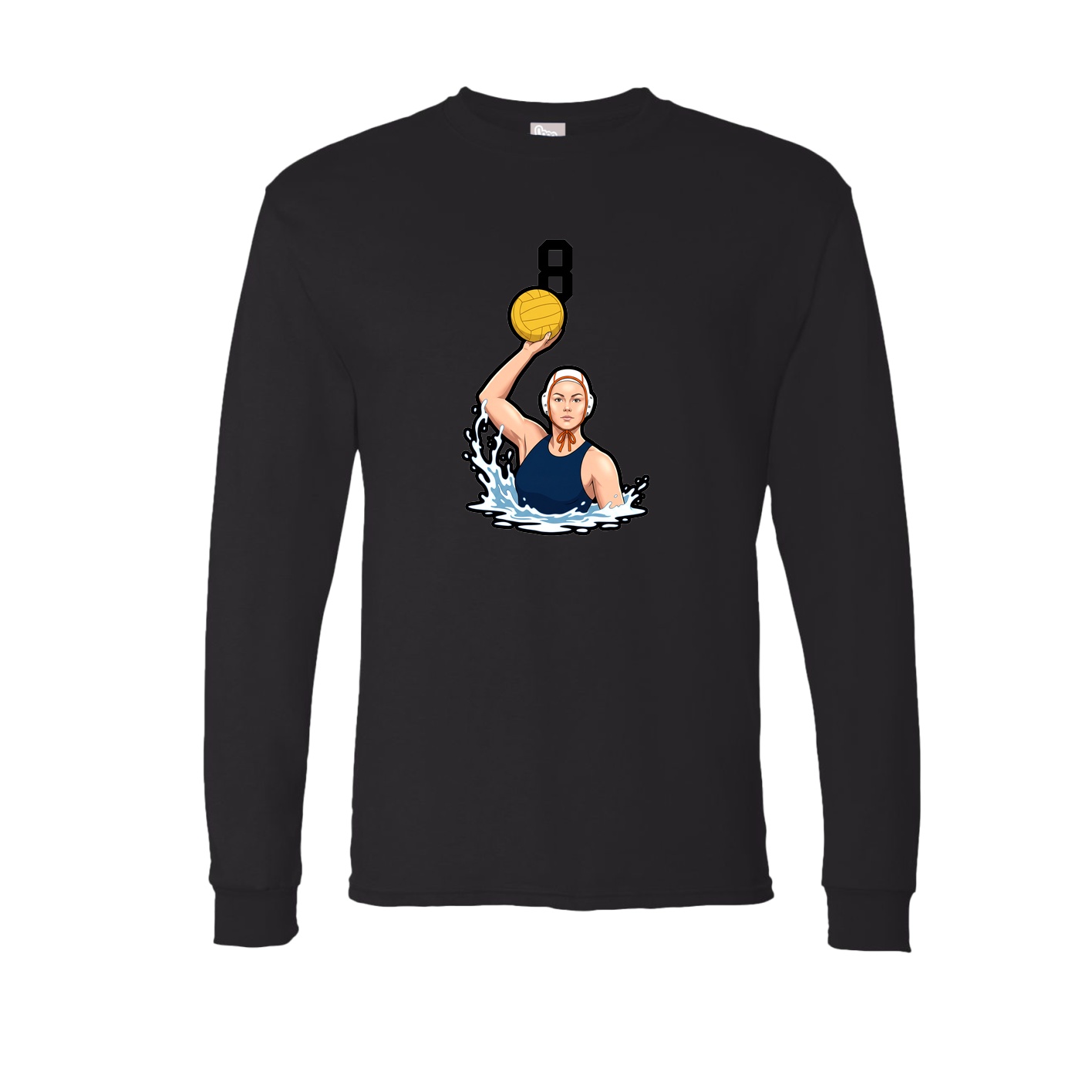 Long Sleeve Tee — Number Top in Black