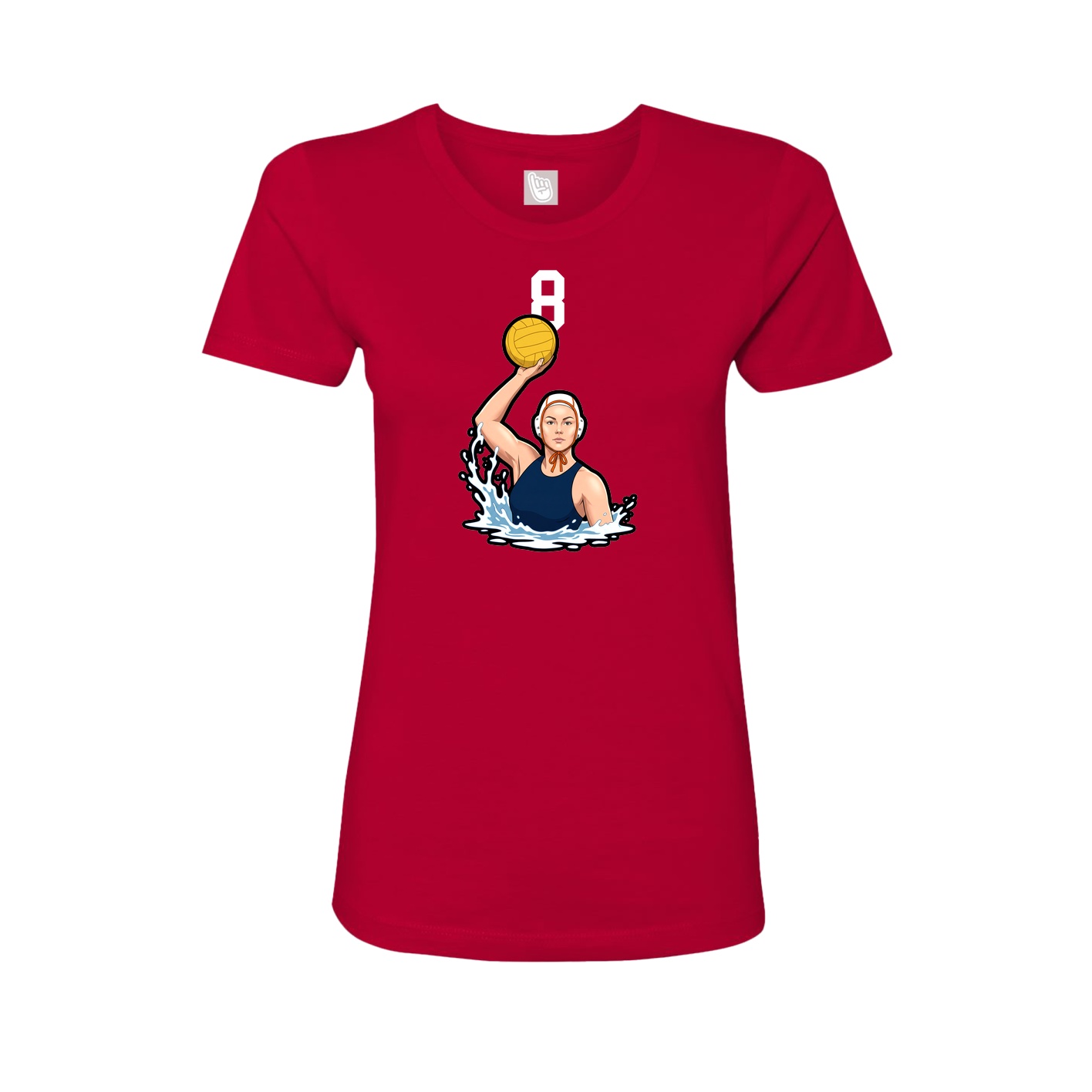 Fitted Women's Tee — Number Top in Red