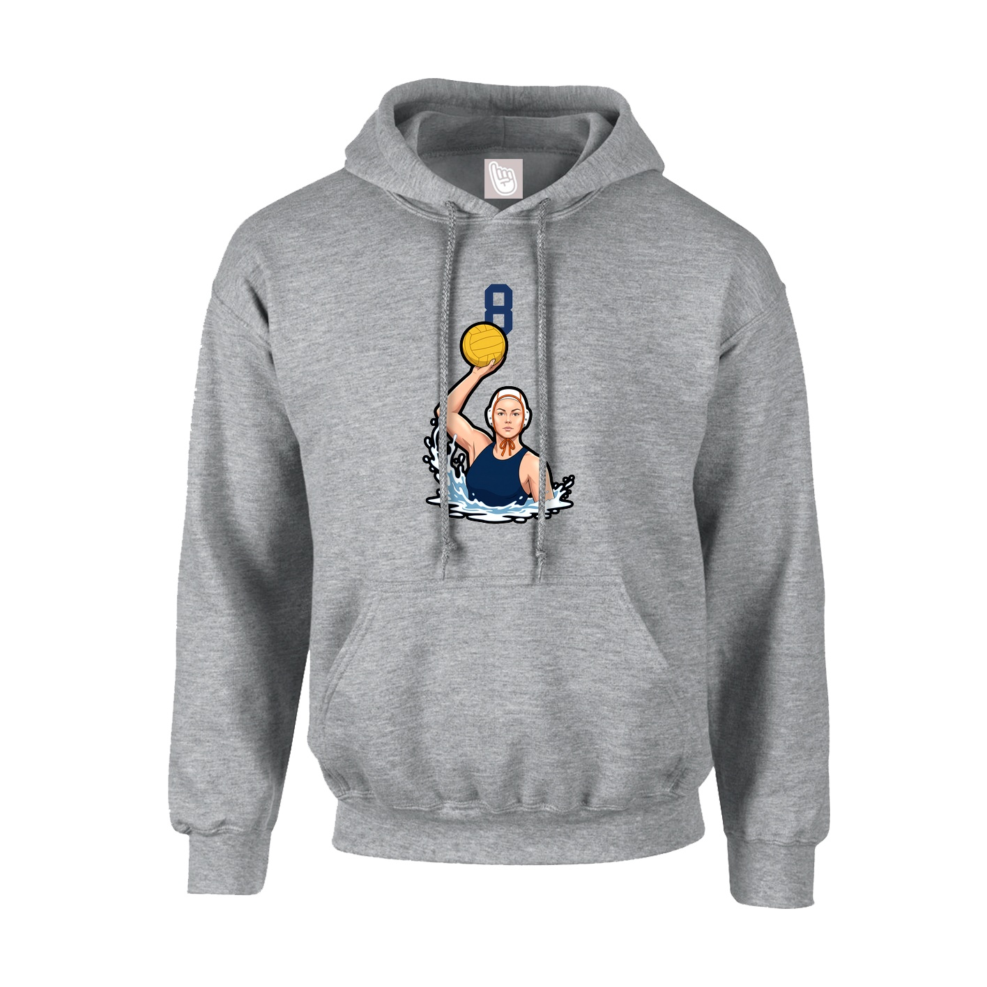 Youth Hoodie — Number Top in Grey