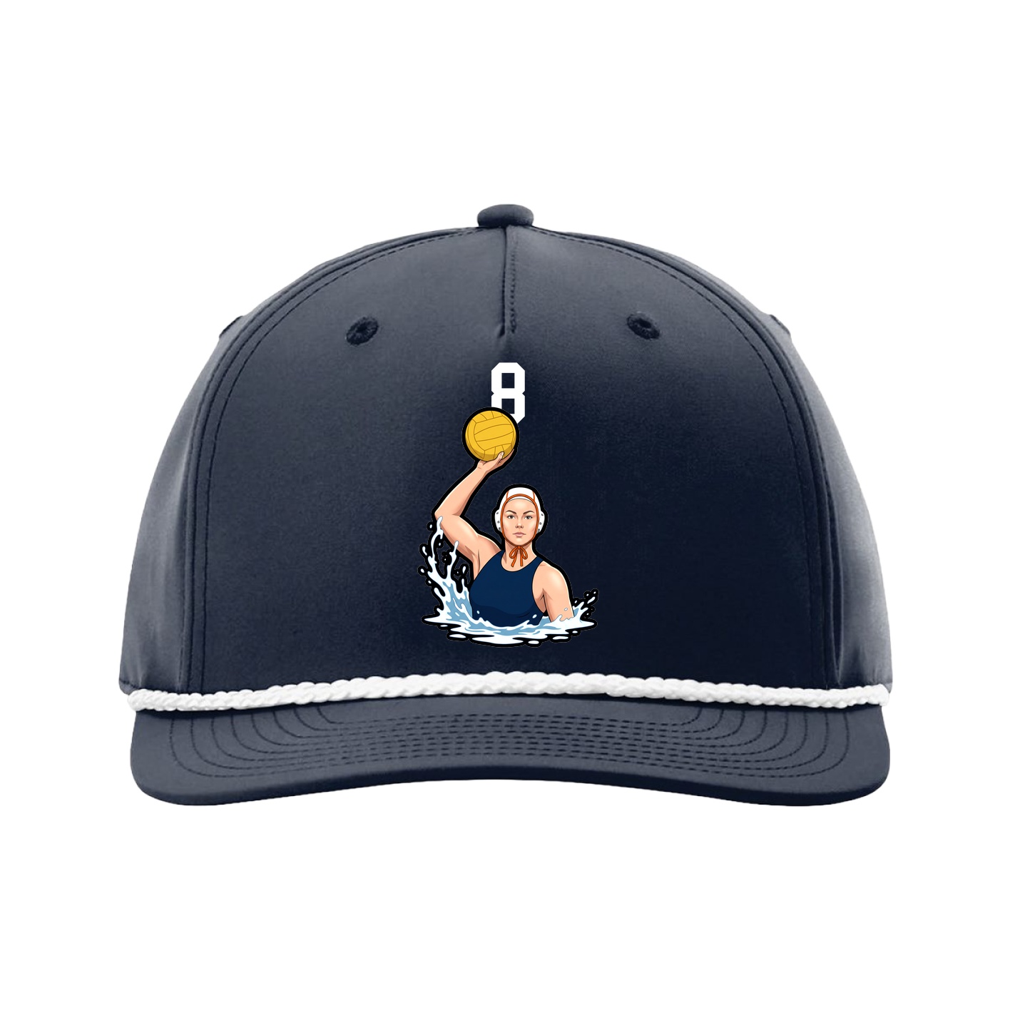 Five-Panel Classic Rope Cap — Number Top in Navy