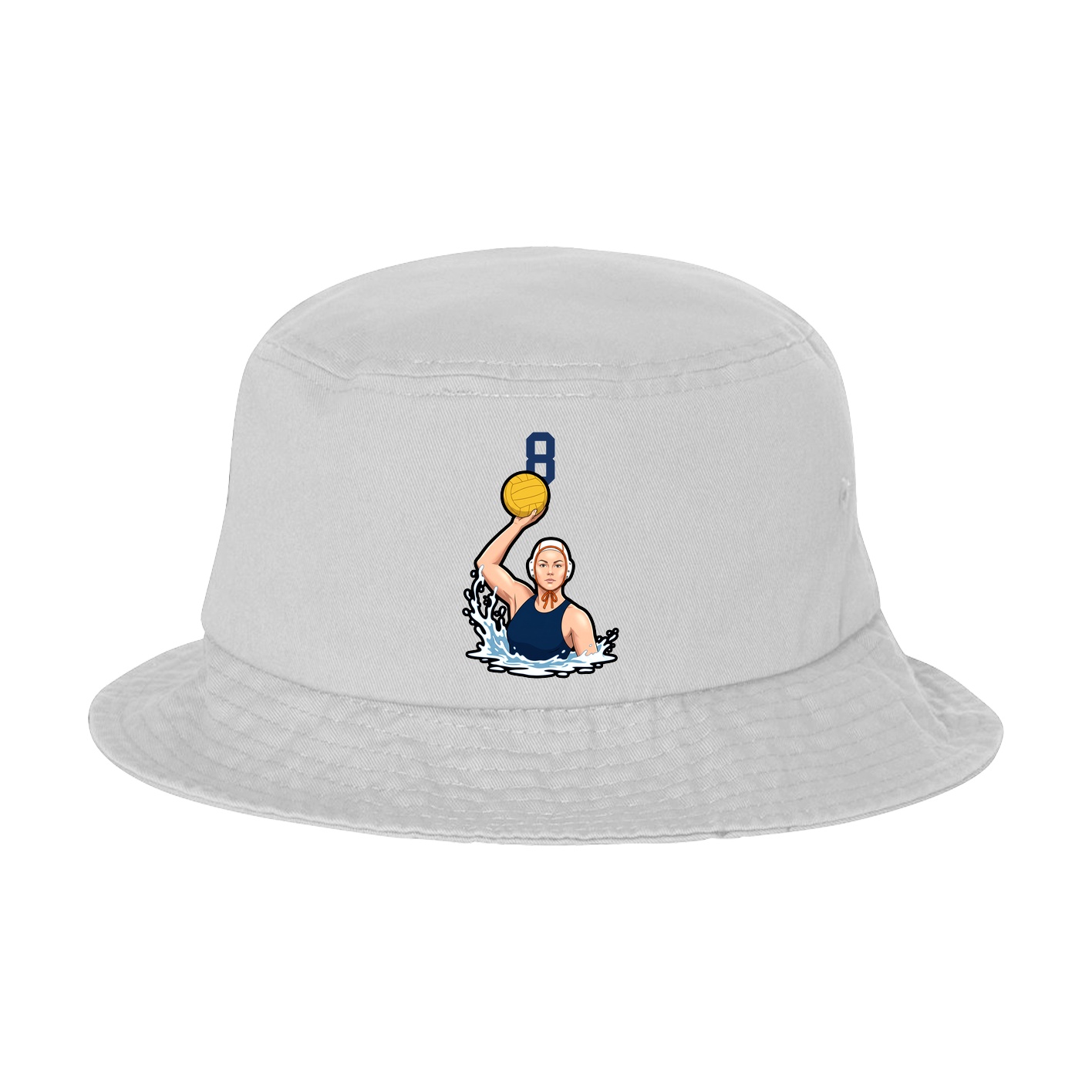 Bucket Cap — Number Top in White