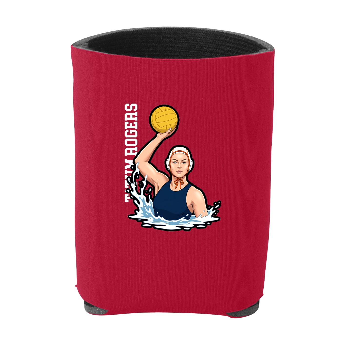 Can Holder — Name Vertical in Red
