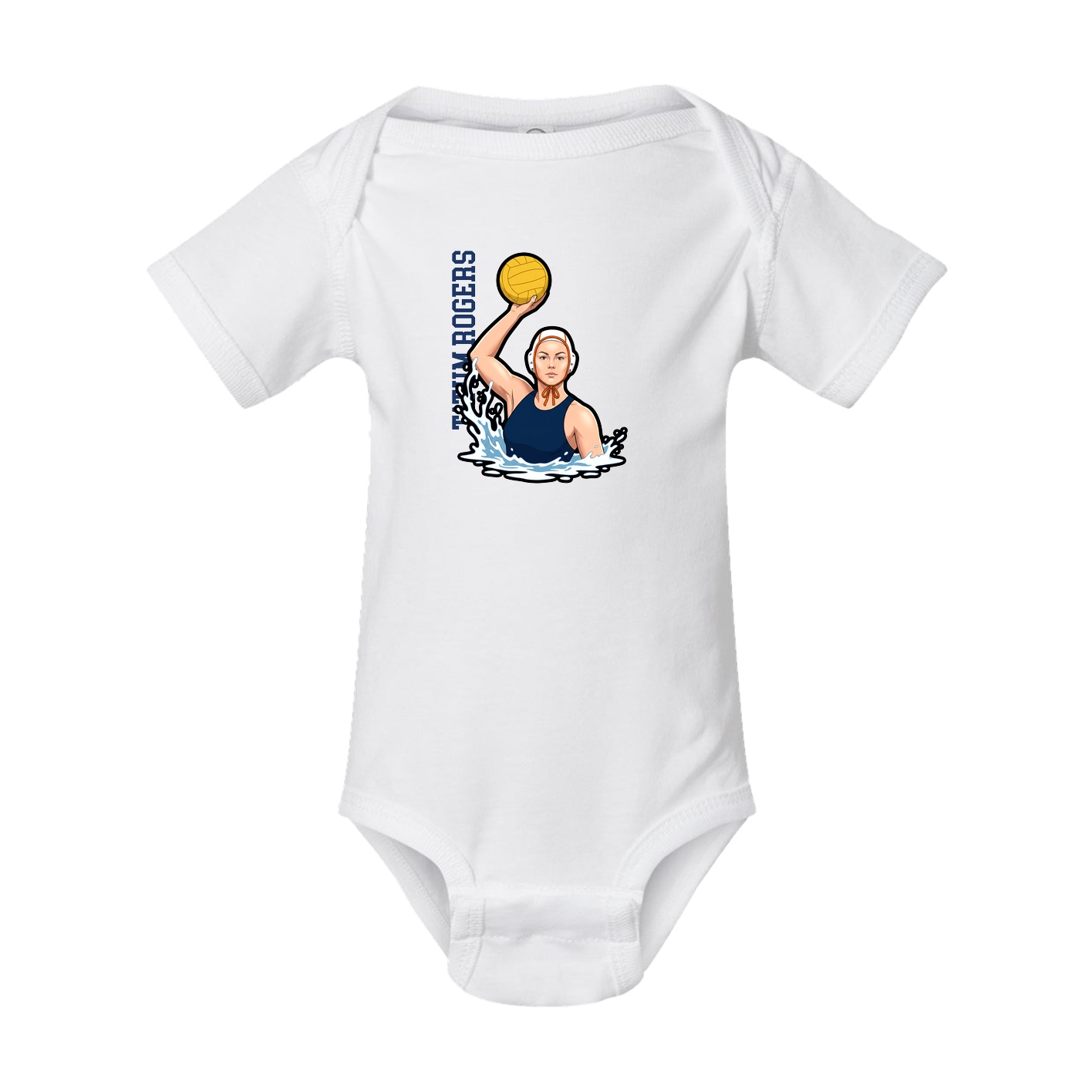 Baby Onesie — Name Vertical in White