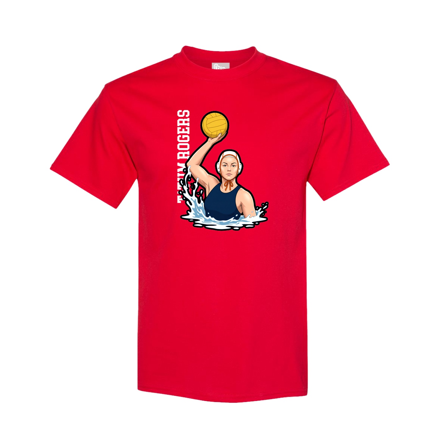 Tee — Name Vertical in Red