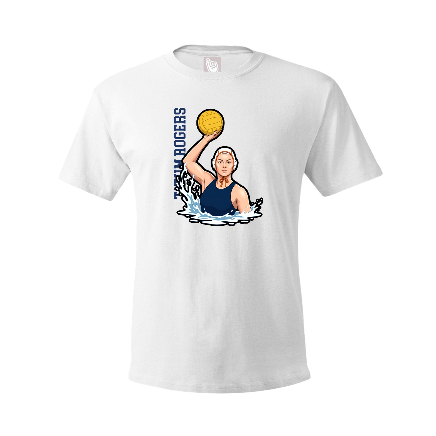 Youth Tee — Name Vertical in White