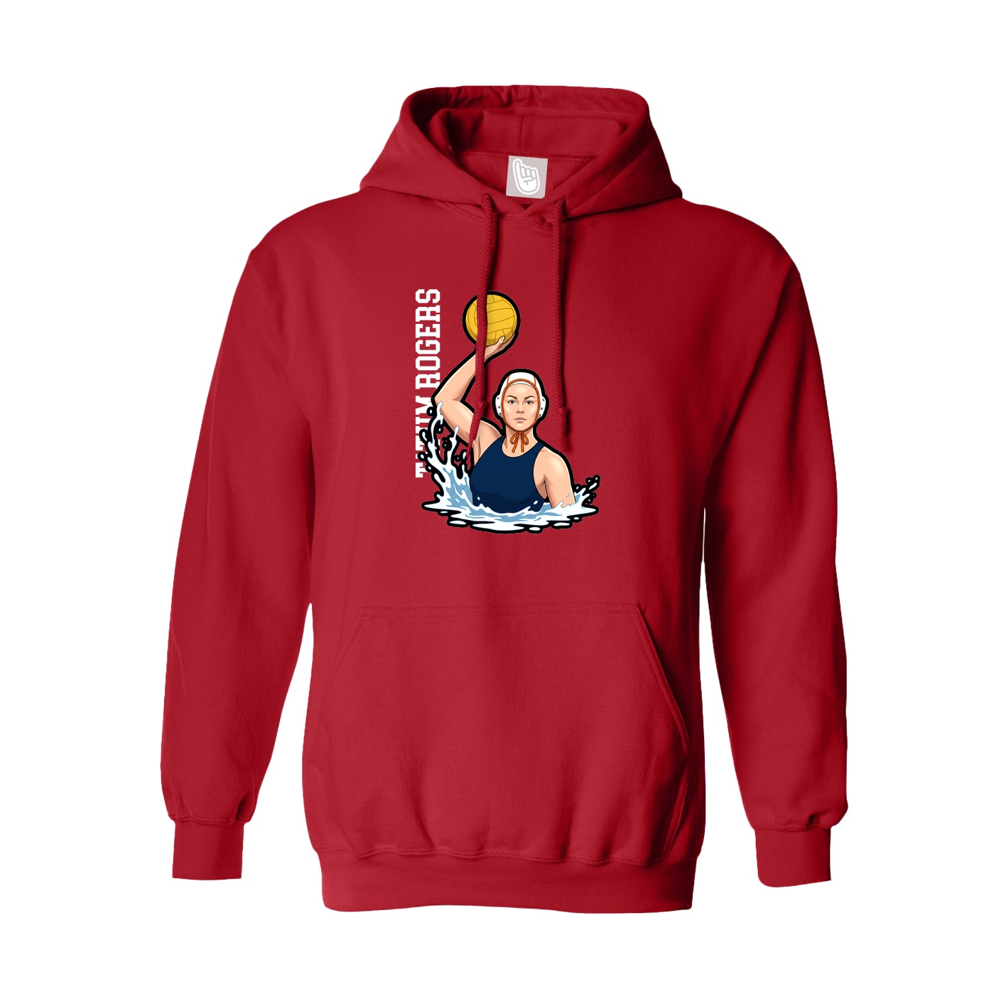 Hoodie — Name Vertical in Red