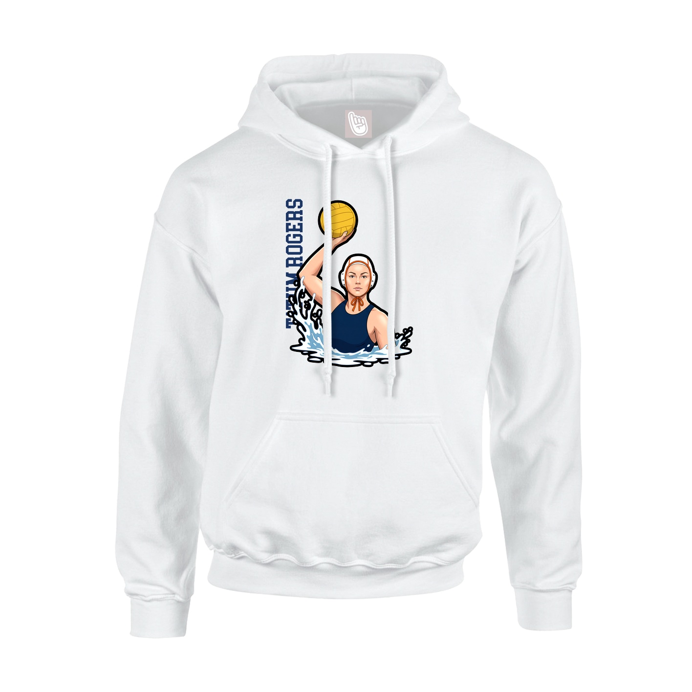 Youth Hoodie — Name Vertical in White
