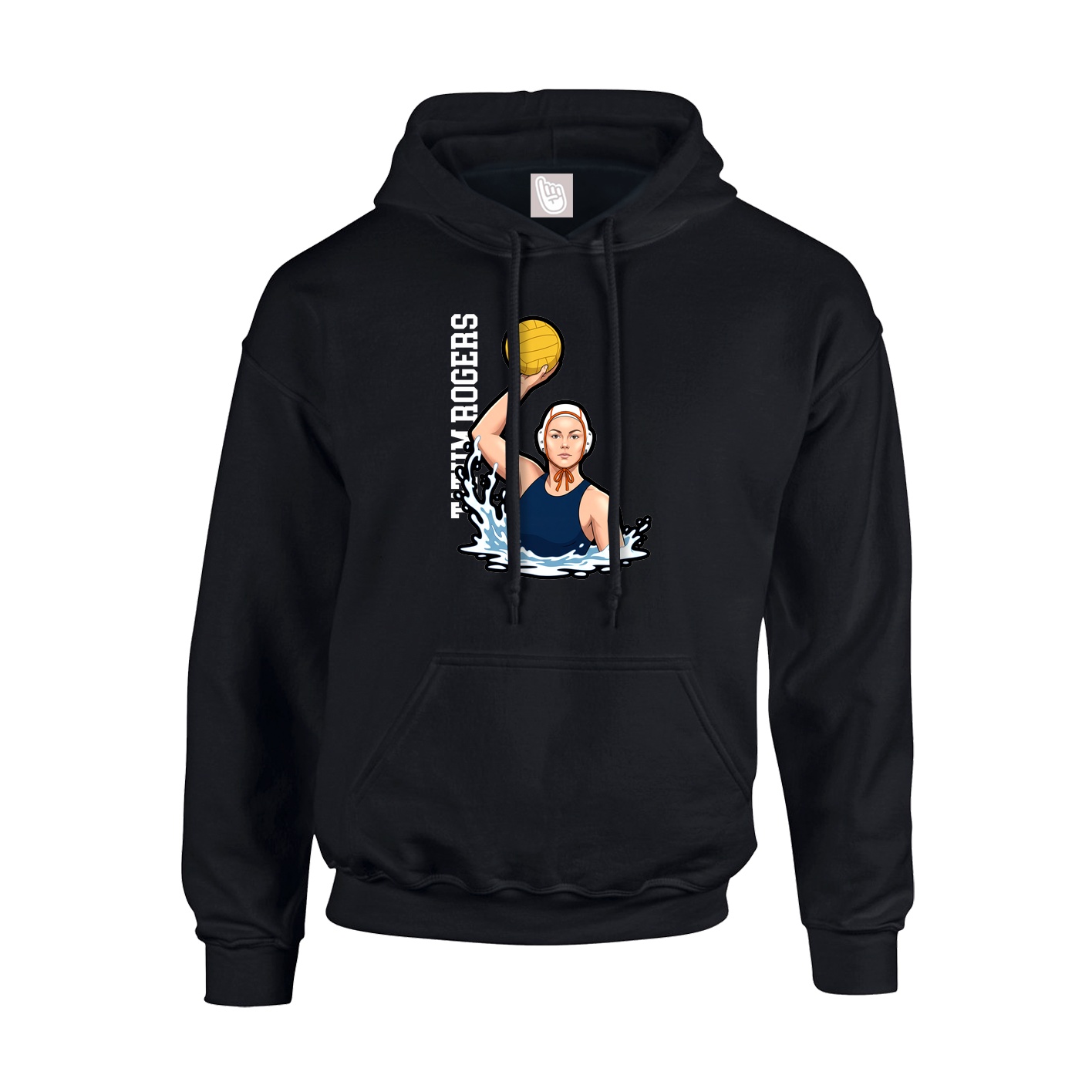 Youth Hoodie — Name Vertical in Black