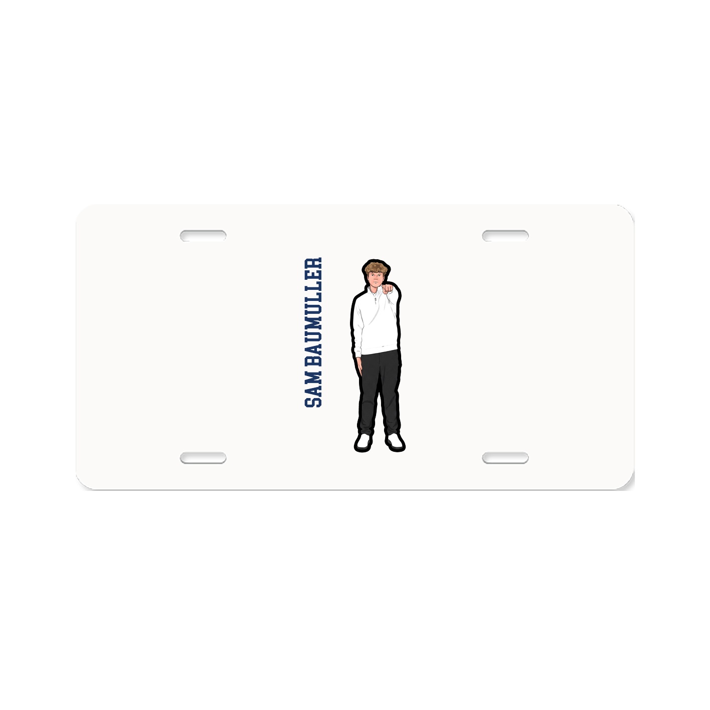 License Plate — Name Vertical in Classic