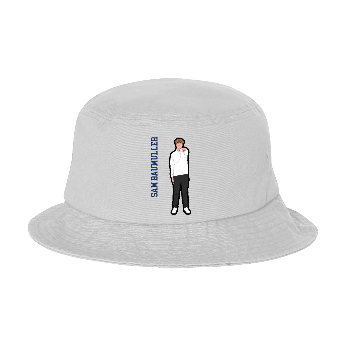 Bucket Cap — Name Vertical in White