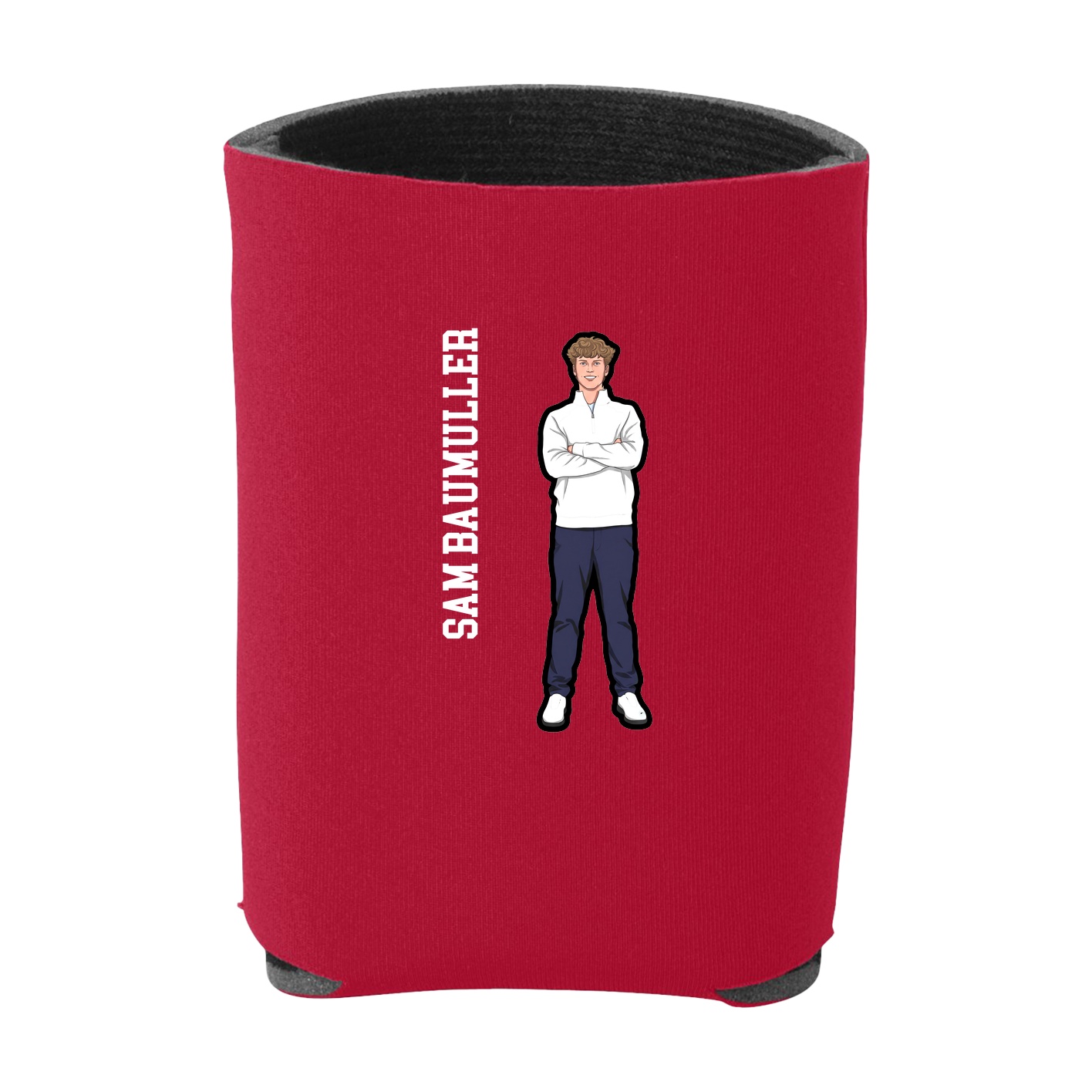 Can Holder — Name Vertical in Red