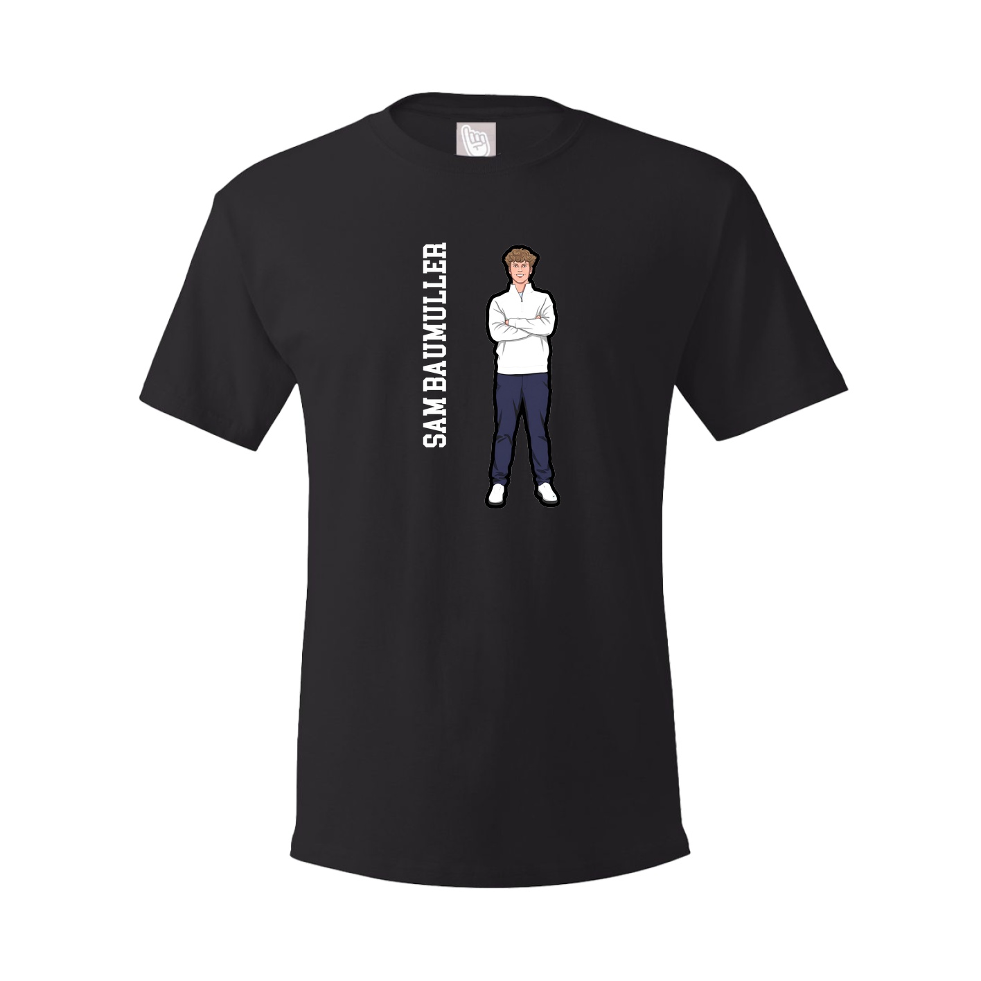 Youth Tee — Name Vertical in Black