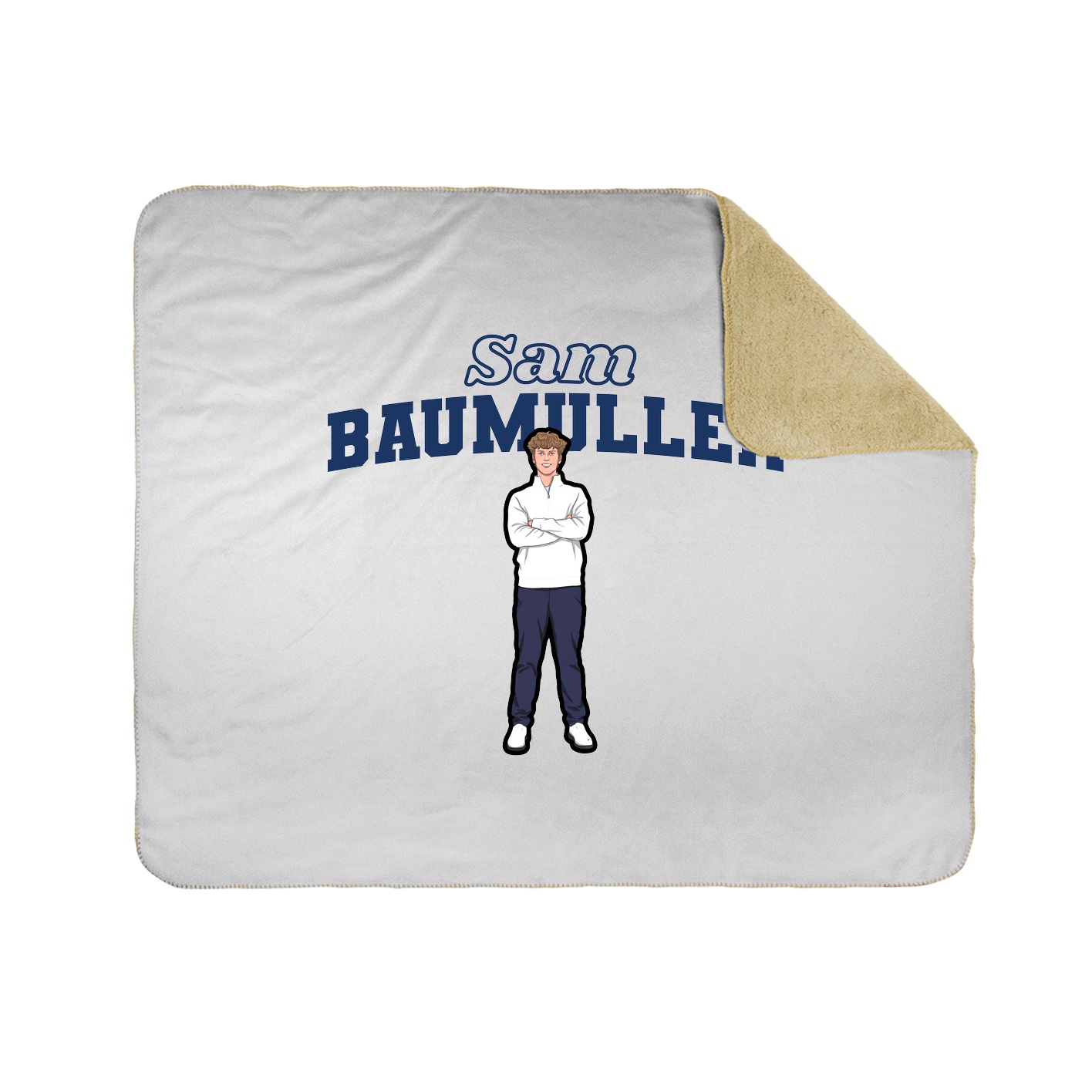 Throw Blanket — Name Arch in White