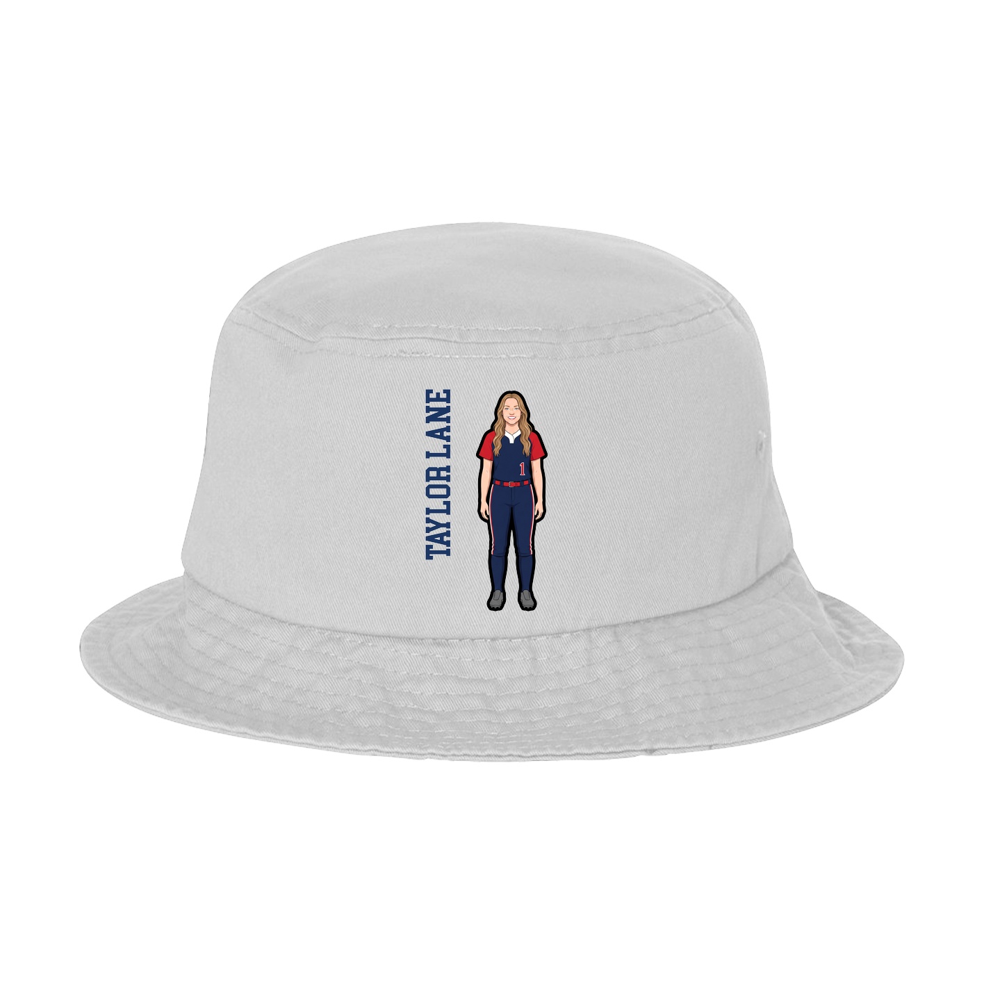 Bucket Cap — Name Vertical in White