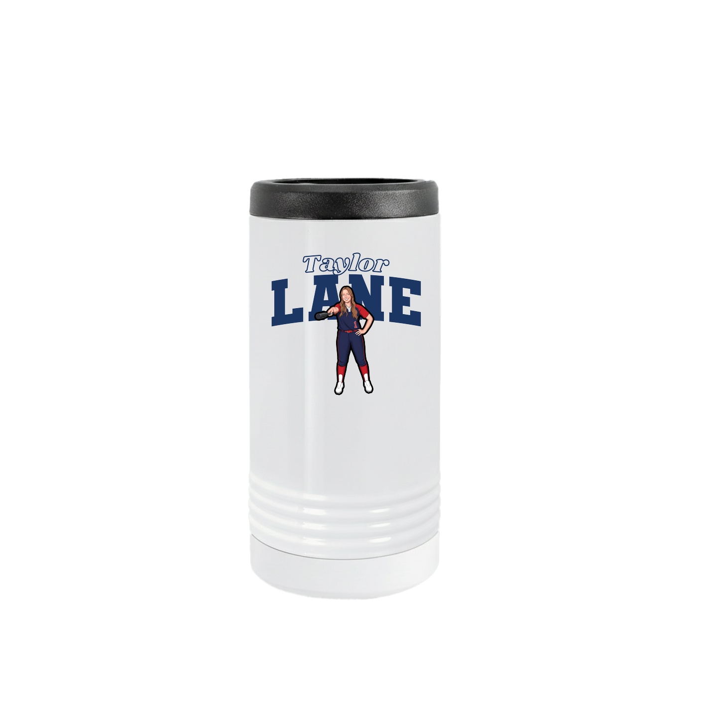 Slim Beverage Holder — Name Arch in White
