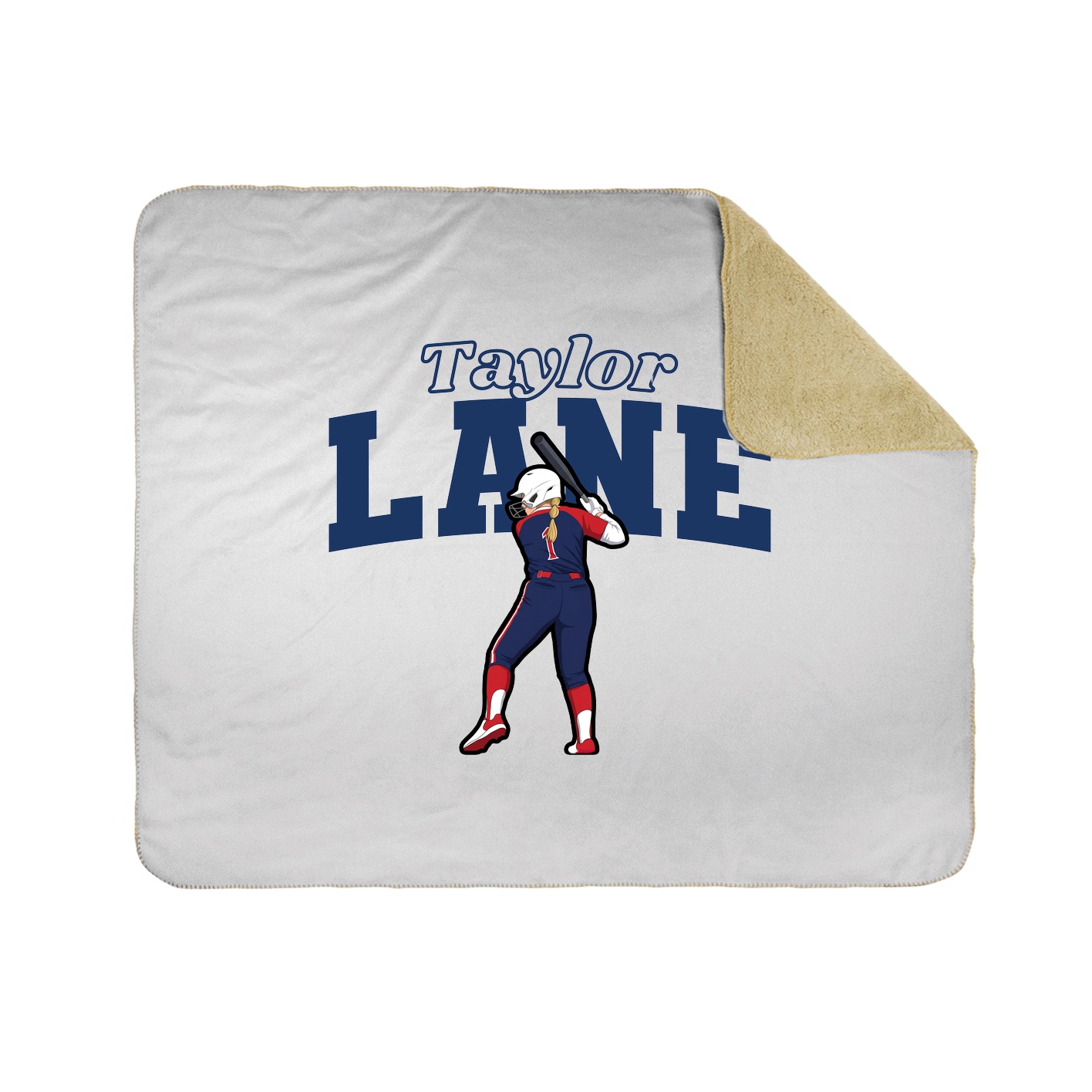 Throw Blanket — Name Arch in White
