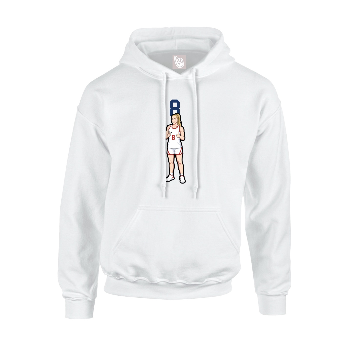 Youth Hoodie — Number Top in White