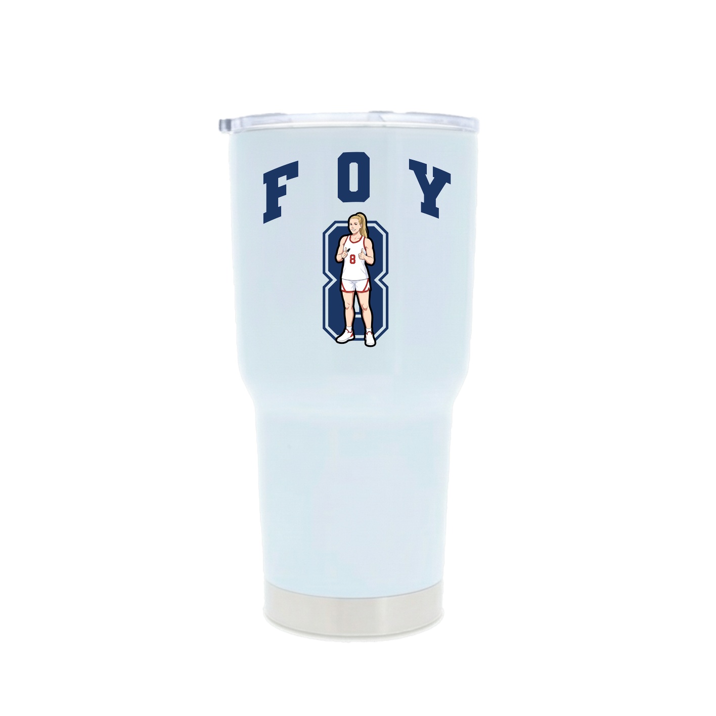 30oz Stainless Steel Tumbler — Number in White