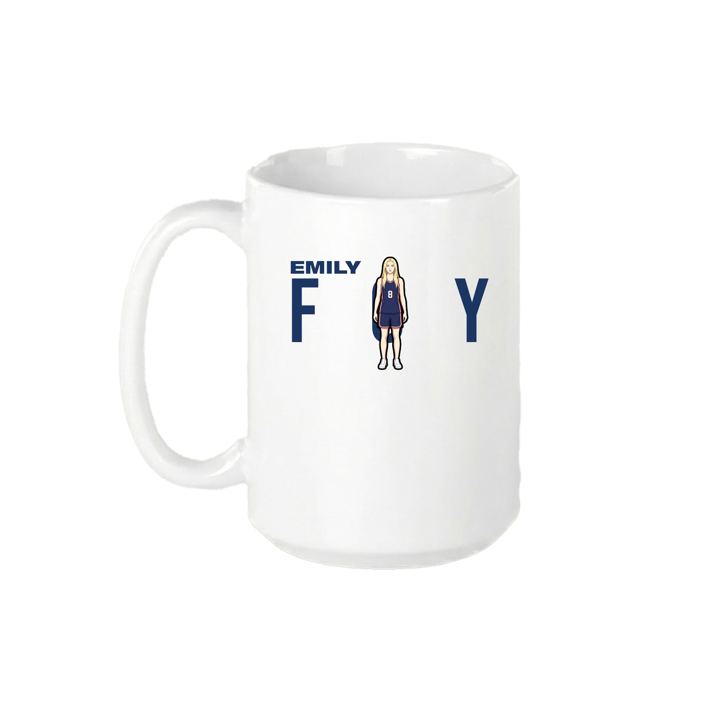 15oz Coffee Mug — Player Name in White