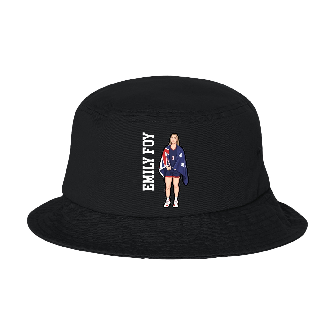 Bucket Cap — Name Vertical in Black
