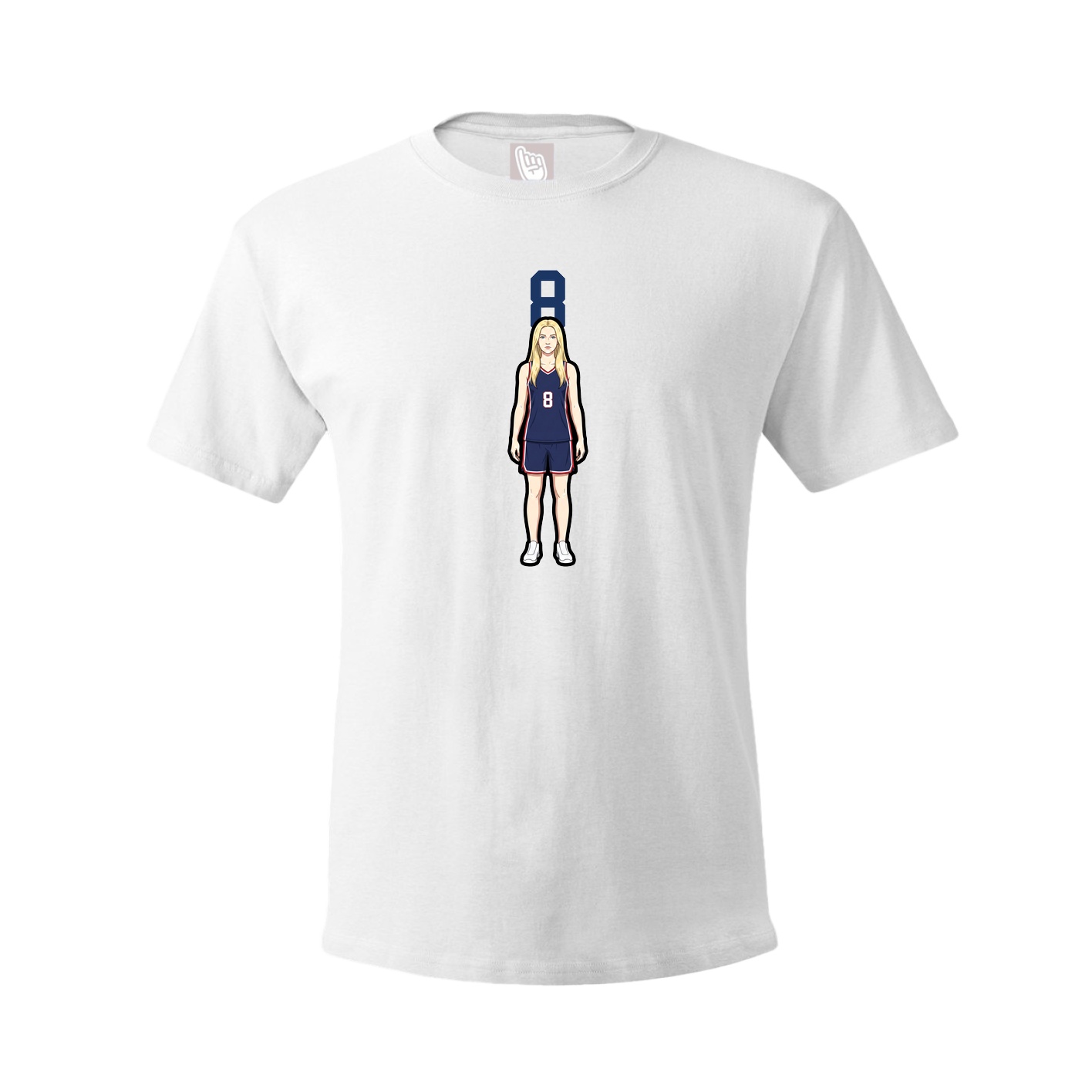 Youth Tee — Number Top in White