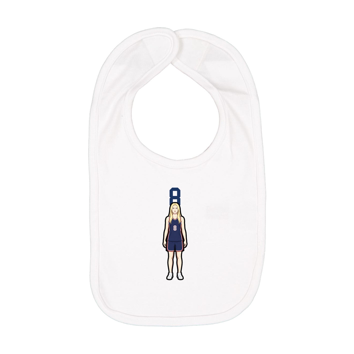 Infant Bib — Number Top in White